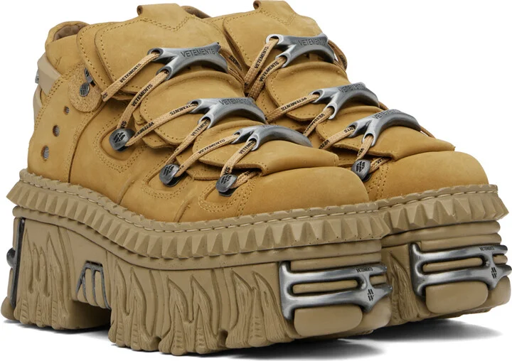 VETEMENTS Tan New Rock Edition Platform Sneakers - Image 4