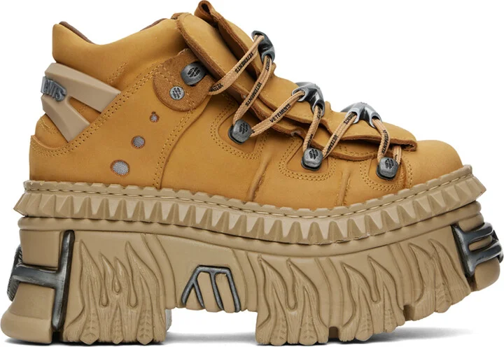 VETEMENTS Tan New Rock Edition Platform Sneakers