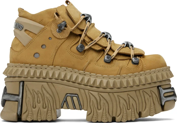 VETEMENTS Tan New Rock Edition Platform Sneakers