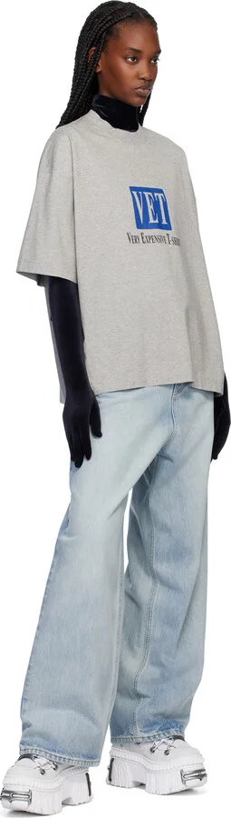 VETEMENTS White & Gray New Rock Edition Fire Platform Sneakers - Image 5