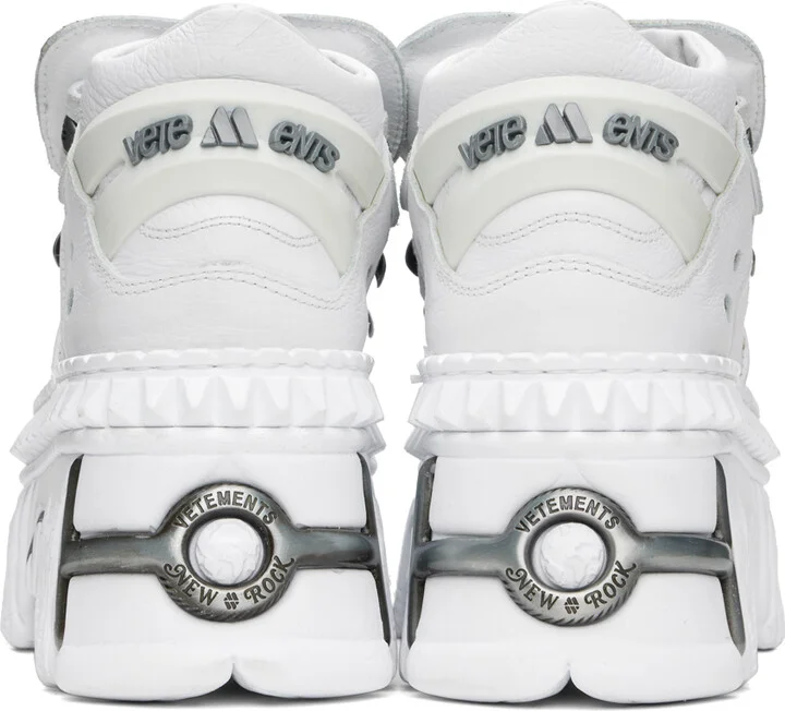 VETEMENTS White New Rock Edition Platform Sneakers - Image 2