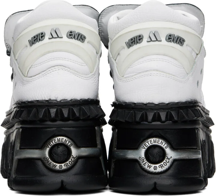 VETEMENTS White New Rock Edition Platform Sneakers - Image 2