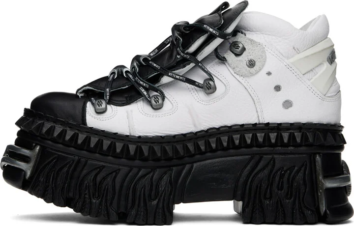VETEMENTS White New Rock Edition Platform Sneakers - Image 3