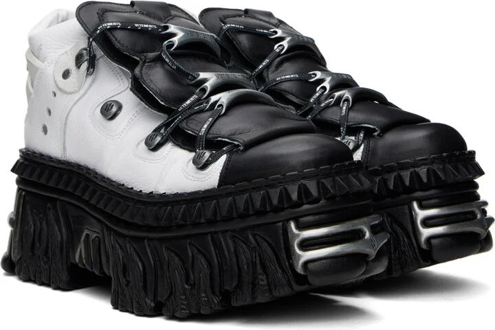 VETEMENTS White New Rock Edition Platform Sneakers - Image 4