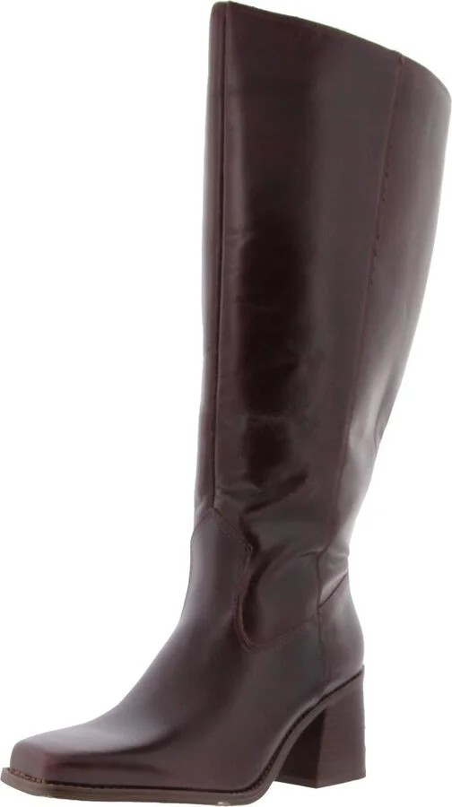 VGSANGETIXC Womens Extended Calf Leather Knee-High Boots