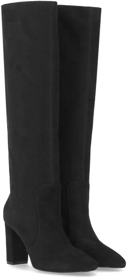 Via Roma 15 Black Suède Heeled High Boot - Image 2