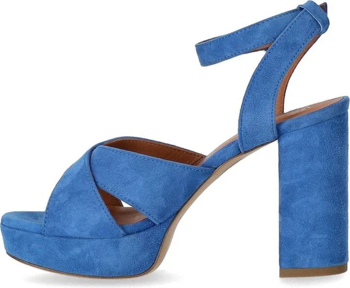 Via Roma 15 Denim Blue Heeled Sandal - Image 3