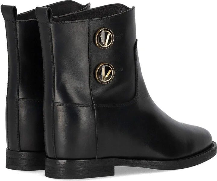 Via Roma 15 Santa Monica Black Ankle Boot With Buttons - Image 4