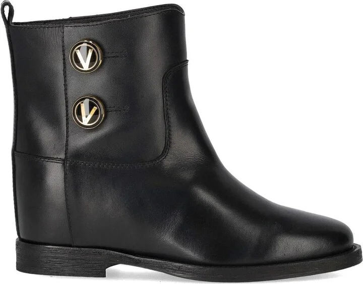 Via Roma 15 Santa Monica Black Ankle Boot With Buttons