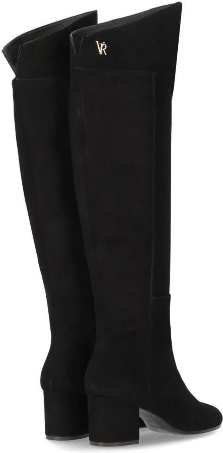 Via Roma 15 Vr Black Suede Heeled High Boot - Image 4