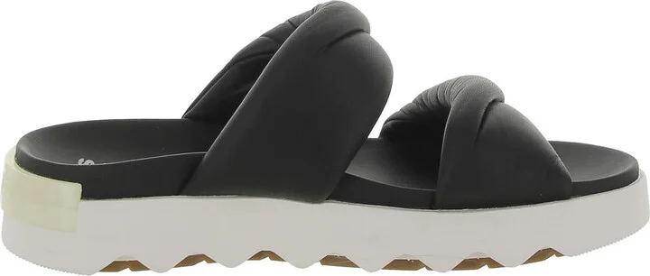 Vibe Twist Womens Leather Slip On Slide Sandals