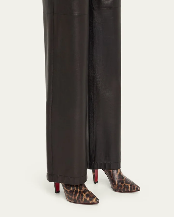 Vibella Red-Sole Leopard-Print Leather Booties - Image 11