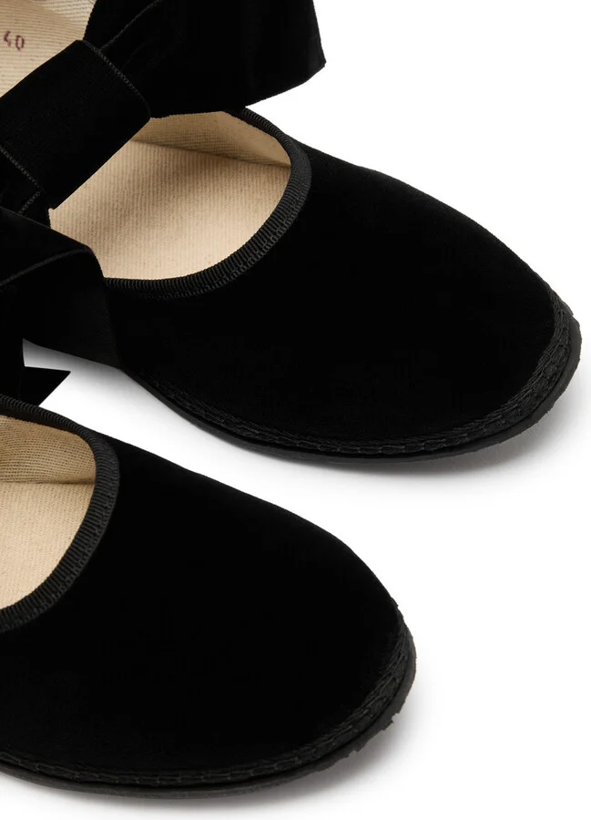 Vibi Venezia Bow Velvet Mary Jane Flats - Image 3