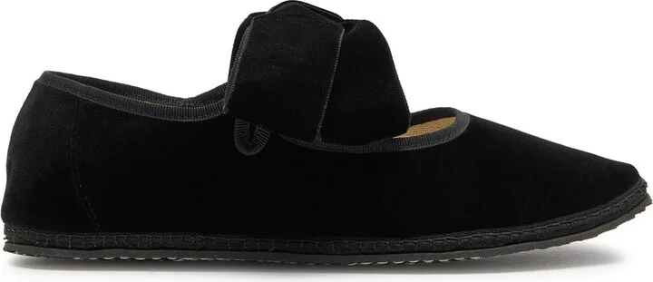 Vibi Venezia Bow Velvet Mary Jane Flats