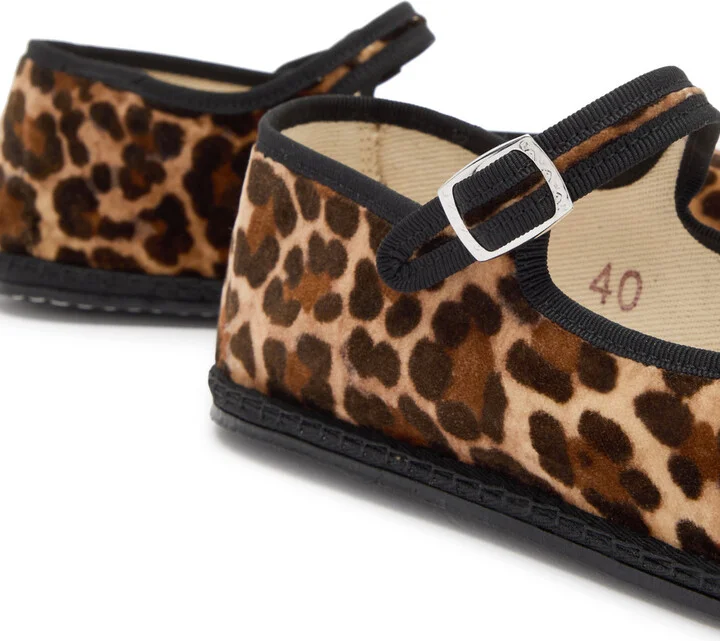 Vibi Venezia Leopard-print Velvet Mary Jane Flats - Image 4