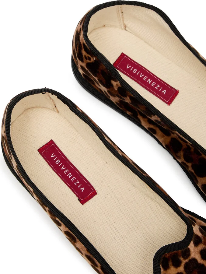 Vibi Venezia Leopard-print Velvet Slippers - Image 4
