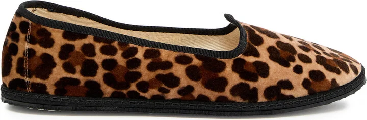 Vibi Venezia Leopard-print Velvet Slippers