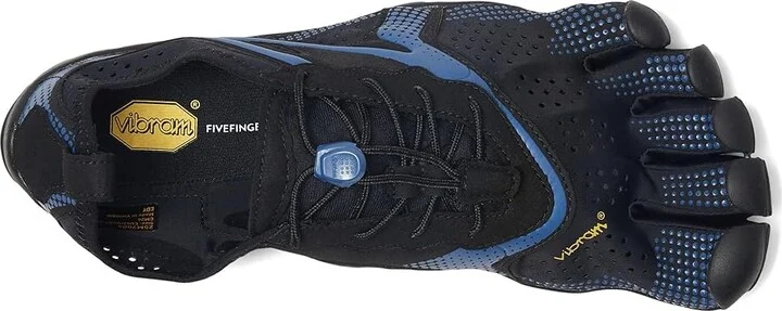 Vibram FiveFingers V-Run Men's Shoes Black/Blue : EU 40 (US Men's 8-8.5) D - Medium, Synthetic/Textile - Image 2