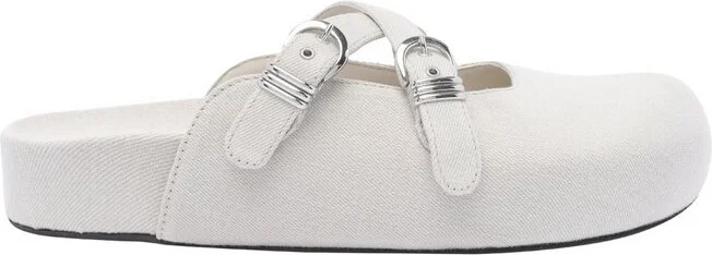 Vic Matie Buckle Detailed Denim Mules