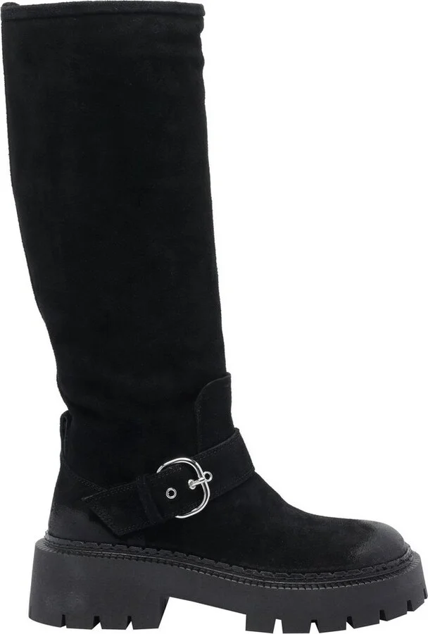 Vic Matie Buckle Detailed Round-Toe Boots