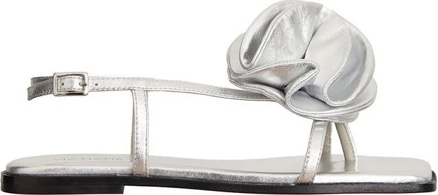 Vic Matie Floral Applique Square Toe Sandals
