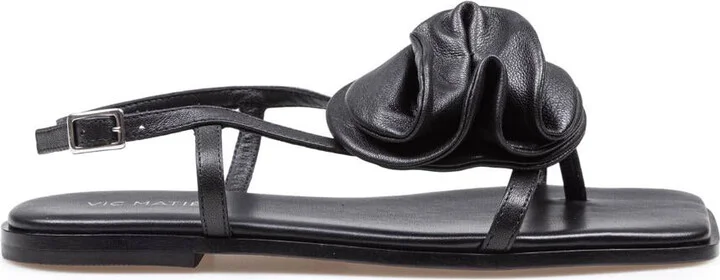 Vic Matie Leather Sandal With Flower