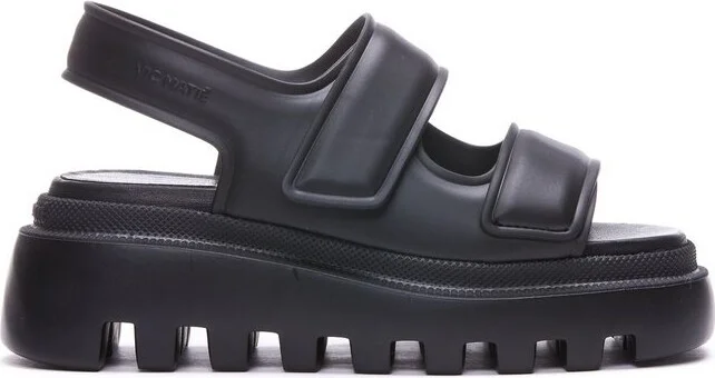 Vic Matie Touch-Strap Logo Embossed Sandals
