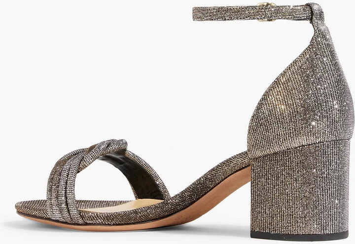 Vicky 60 knotted metallic woven sandals - Image 3