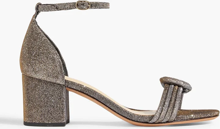 Vicky 60 knotted metallic woven sandals
