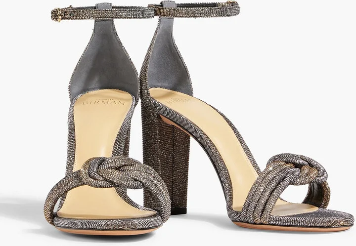 Vicky 90 knotted metallic woven sandals - Image 2