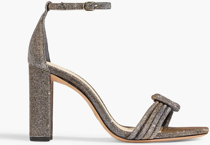 Vicky 90 knotted metallic woven sandals