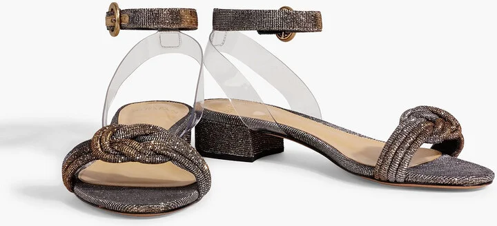 Vicky knotted lamé sandals - Image 2