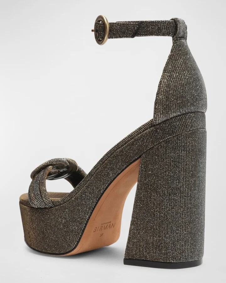 Vicky Metallic Knot Platform Sandals - Image 2