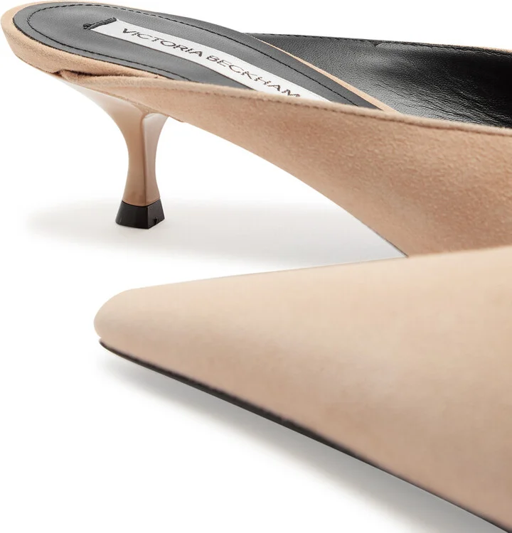 Victoria Beckham 45 Brushed Suede Mules - Image 4