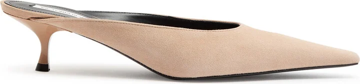 Victoria Beckham 45 Brushed Suede Mules