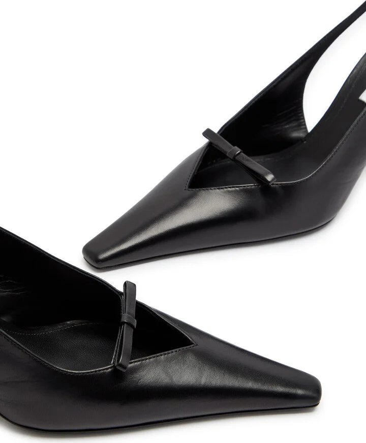 Victoria Beckham 75 Leather Slingback Pumps - Image 3