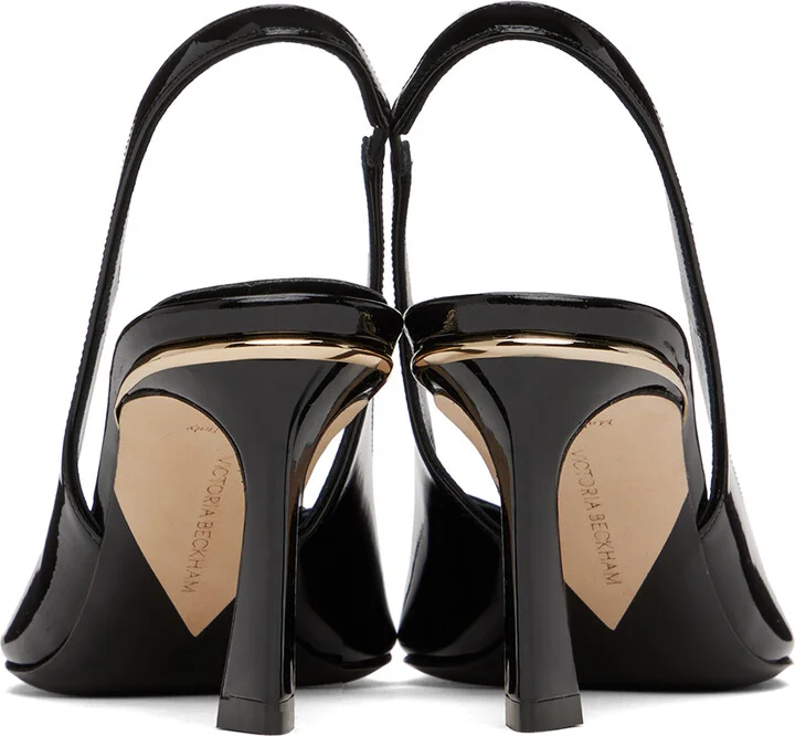 Victoria Beckham Black 75mm Slingback Heels - Image 2