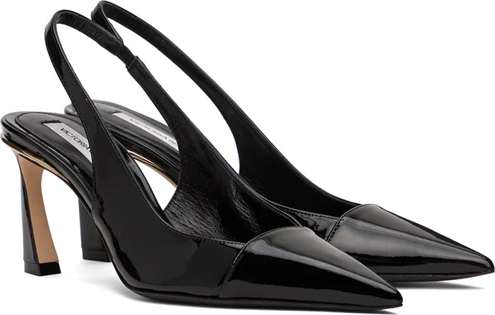 Victoria Beckham Black 75mm Slingback Heels - Image 4