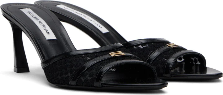 Victoria Beckham Black B Buckle Heeled Sandals - Image 4