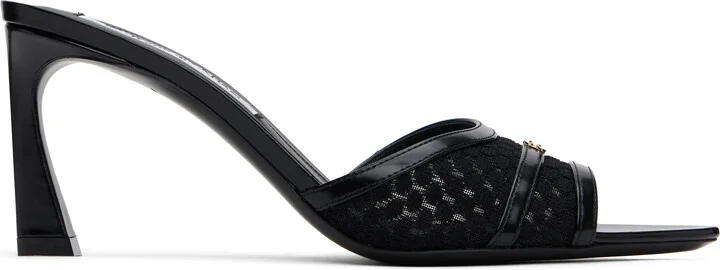 Victoria Beckham Black B Buckle Heeled Sandals