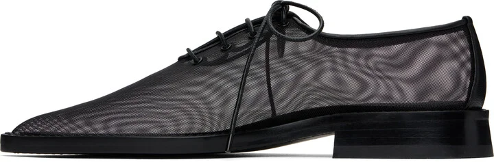 Victoria Beckham Black Mesh Lace Up Derbys - Image 3