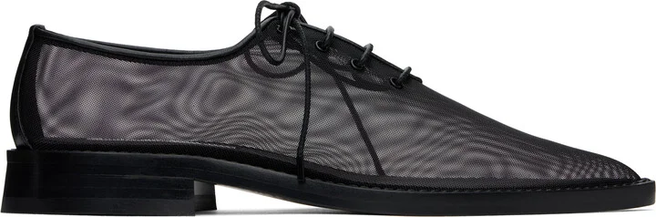 Victoria Beckham Black Mesh Lace Up Derbys