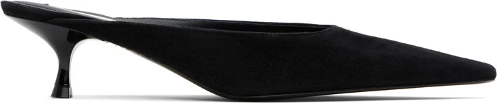 Victoria Beckham Black Sloan Suede Mules