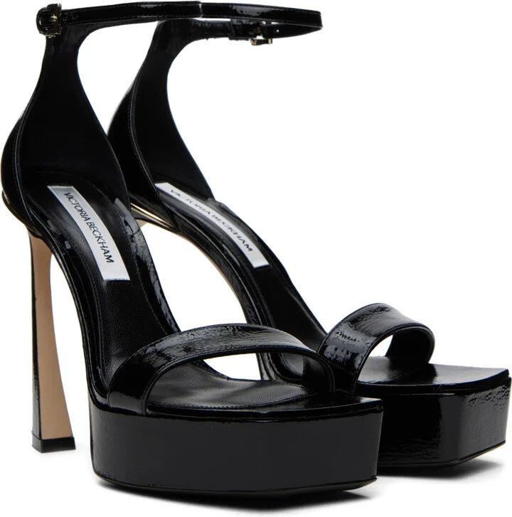 Victoria Beckham Black Square Toe Heeled Sandals - Image 4