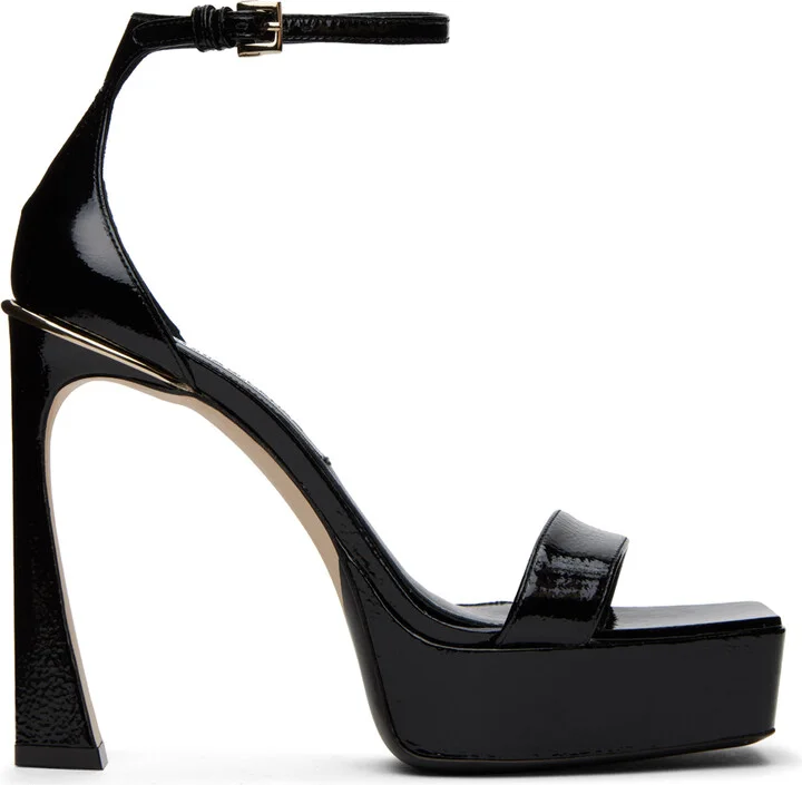 Victoria Beckham Black Square Toe Heeled Sandals