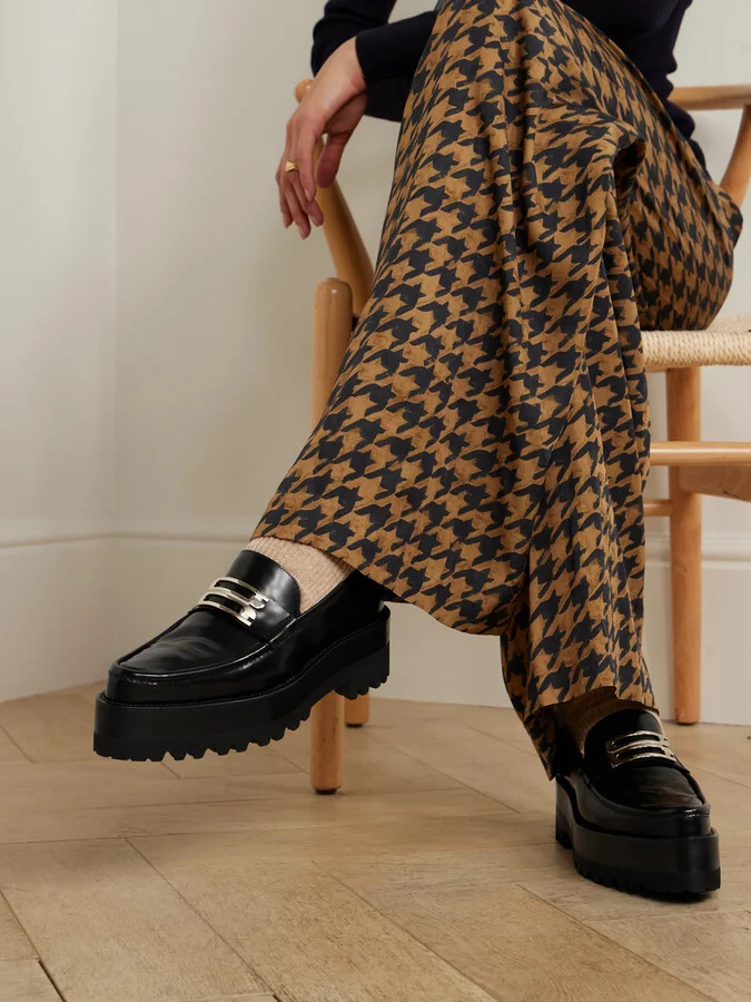 Victoria Beckham - Embellished Leather Platform Loafers - Black - Image 2