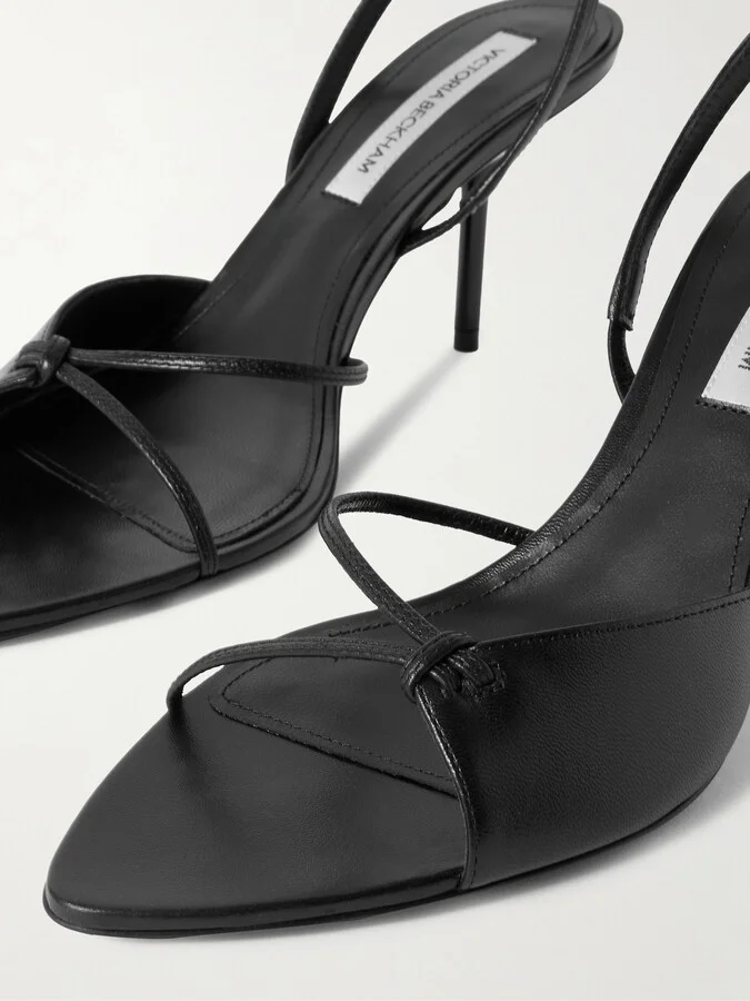 Victoria Beckham - Harlow Leather Slingback Sandals - Black - Image 4