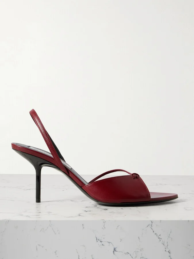 Victoria Beckham - Harlow Leather Slingback Sandals - Burgundy