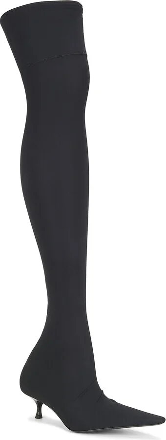 Victoria Beckham Jersey Thigh High Boot in Brown - Image 2
