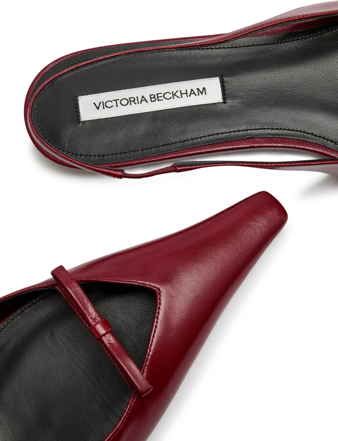 Victoria Beckham Leather Slingback Flats - Image 4